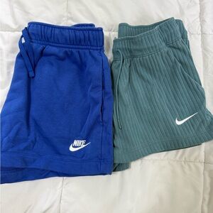 Nike Women's Blue and Teal Shorts Duo